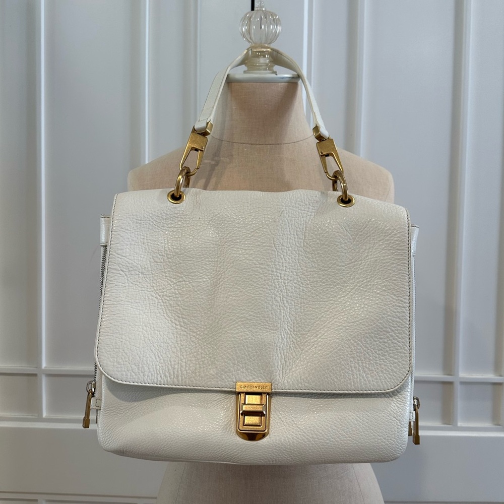 Coccinelle White Leather Shoulder Bag